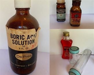 Vintage Antiseptic Toothache Drops Bottles
Vintage Boric Acid Bottle
Vintage Webb’s Rose Hair Oil Bottle
Vintage Alka Seltzer Bottles