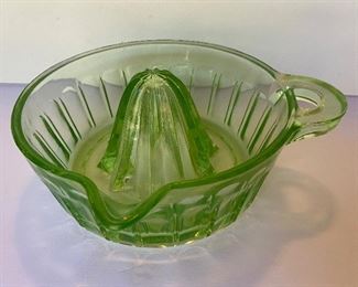 Vintage Vaseline Glass Juicer
