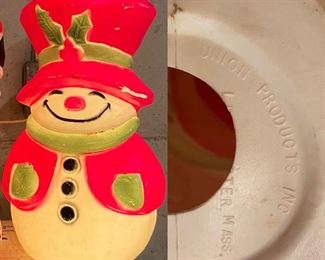 Union Products Vintage Lighted Blow Mold Snowman