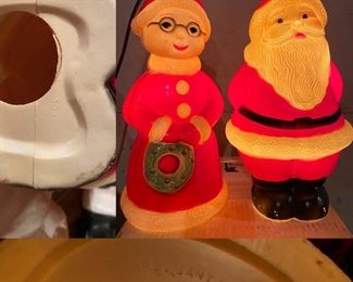 Rare Pair 1950’s Celluloid Plastic Blow Mold Mr & Mrs Santa Claus 3040 & 3041
Union Products