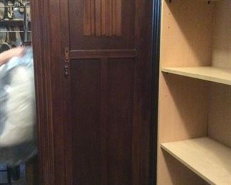  Antique Wood Single Door Armoire Wardrobe   