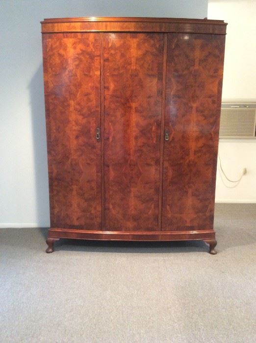 Beautiful Antique Cherry Wood Two Door Armoire Wardrobe   