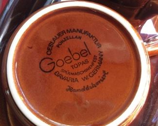 West German Goebel Topas Bavarian Brown Stoneware 3pc 