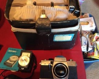 Vintage East German Praktica LTL Camera / 2Lens/ Light Kit 