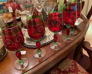 Christmas wine glasses