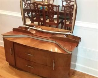 Vintage Art Deco Style Dresser with Mirror