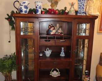 Stain Glass China Hutch - Christmas Decor
