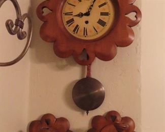 Antique Clock with Matching Candlestick Holders