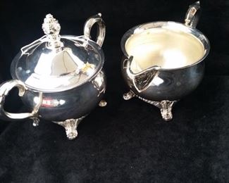 On Sale Now 50% off -$15!!! ACCEPTING OFFERS VIA TEXT ON THIS ITEM 225.287.1309                 Vintage Silver Plated Sugar and Creamer Set.  Purchase online at https://FecitAntiquesAndEstates.net/shop.  Located in Vintage Silver and Silverplate.