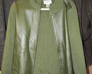 Pendleton leather and wool sweater jacket