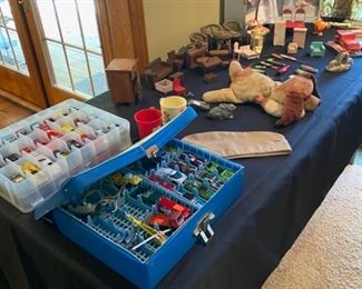 Ken And Barbie dolls and doll house furniture -vintage wooden