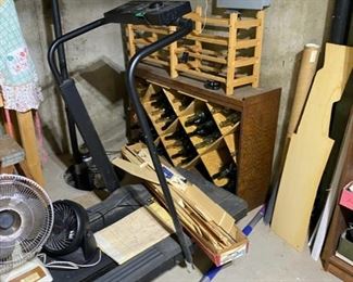 Wine bottles and rack