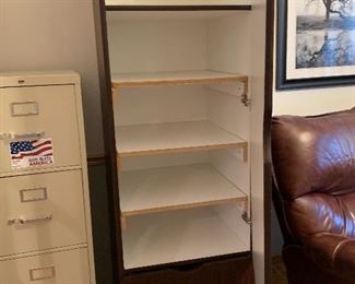 Storage cabinets (2); 4 drawer file cabinet 