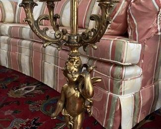 2 OF THESE ITALIAN BRONZE CHERUB LAMPS