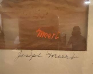 Joseph Meert,
Born Brussels, Belgium, 1905; died Waterbury, CT, 1990. an abstract expressionist and friend of Jackson Pollock actually saved Pollock's life one night. On a sub-zero winter night of 1943 or 1944, Pollock came to visit Meert at his apartment, however Pollock had passed out drunk in a snowdrift and would have frozen to death had it not been for Meert.
In the 1920s, he was a resident of Kansas City, Kansas living at 1014 Tenny Street and taught at the Kansas City Art Institute from 1935 - 1941. Despite his extensive exhibition record, Meert never found financial success. In 1980, after the death of his wife, his medical and mental condition began to deteriorate, but he was misdiagnosed with schizophrenia and became a ward of a state nursing home. In 1985, the Pollock-Krasner Foundation awarded a grant to have him transferred to a better facility in Cheshire, CT, where he received art therapy treatment and benefited from this until his death in 1990.