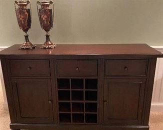 DISTRESSED SOLID WOOD WINE CABINET