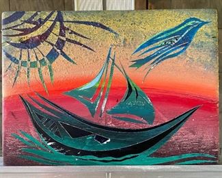 Almost There 

Jason Novak 

Acrylic mix/one-time stencil on board 

8" x 10.5"