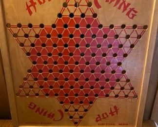 Vintage J. Pressman & Co. Hop Ching Chinese Checkers board with marbles