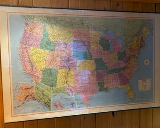 1950’s/60’s Rand McNally Cosmopolitan laminated wall map, 54” x 32”
