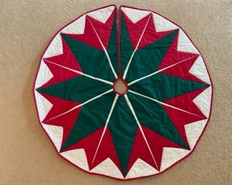 Great selection of vintage and Scandinavian Holiday linens and decor, like this unique Christmas Tree skirt