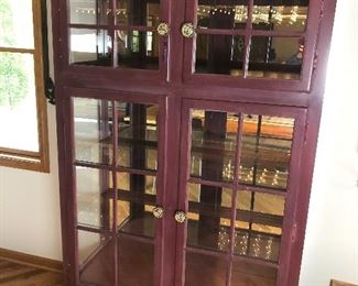 Large Wood Glass Display Cabinet