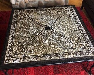 Mosaic Cast Iron Square Coffee Table 