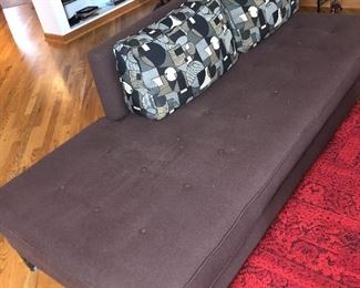 Pair of Chaise Lounge Sofas, Brown