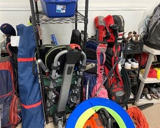 Gold clubs, sports equipment 