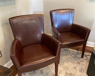 Leather club chairs 