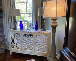 Gorgeous mirror front media console cabinet