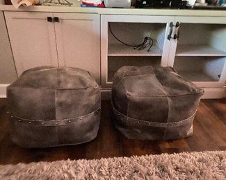 Leather ottomans 