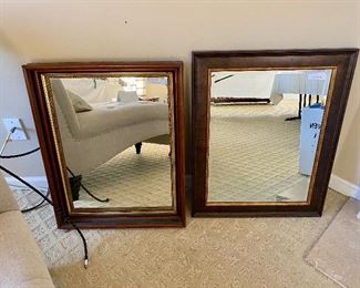 Antique mirror on left 