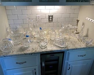 Waterford (plenty of it)!, Orrefors, Tiffany, and Murano glass and crystal among others! 