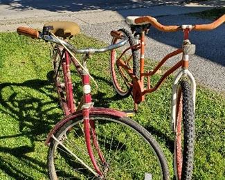 Two old bicycles wanting to be cleaned and restored. Asking $50 for each or best offer.