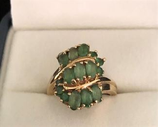 Columbian emeralds, 14k ring. much prettier in person.