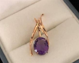 14k amethyst pendant