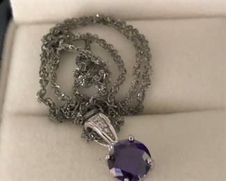 amethyst and sterling pendant