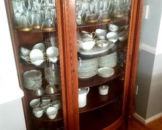 Large curved glass curio