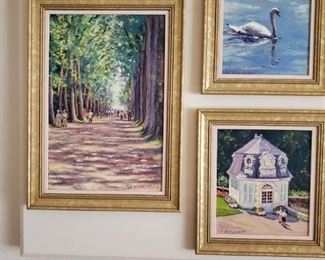 3 - Original Oil Paintings by Schlosser