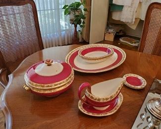 Wedgewood "Whitehall Ruby" China Serving Pieces (entire set consisting of 68 pieces available)