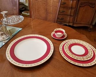 Wedgewood "Whitehall Ruby" China Place Setting & Serving Pieces (entire set consisting of 68 pieces available)