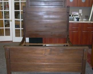 Turn of the century Full size Bed with it's wood rails