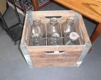 Guilford Dairy milk bottle and crate