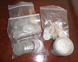 Loose silver coins