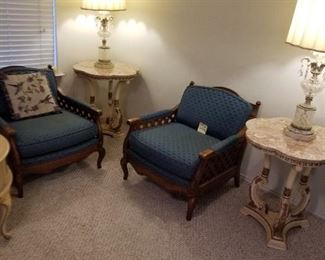 French Provential chairs and end tables