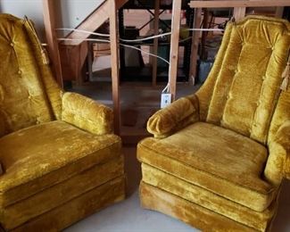McAfee mid cen gold velvet chairs