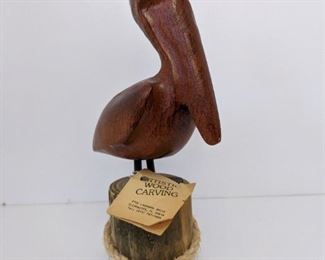 Wood Carved Pelican