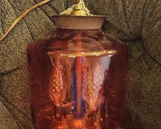 Cranberry hanging light fixture! Beautiful