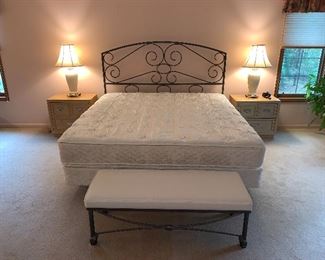 $250 METAL KING SIZE FRAME WITH MATTRESS
FRAME MEASURES 76”L x 56”H