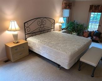 $250 METAL KING SIZE FRAME WITH MATTRESS
FRAME MEASURES 76”L x 56”H